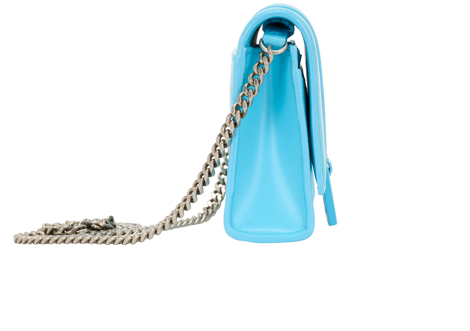 Hourglass Wallet On Chain, &pound;630, Handbags, Blue, Leather, Side view